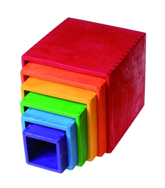 Boîtes d'empilage en bois coloré