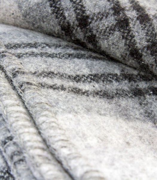 Couverture Killarney Lambswool check Laine Gris