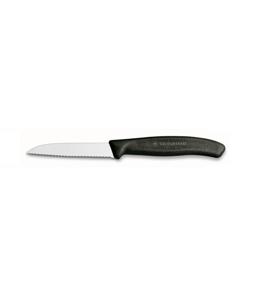 Couteau d'office Swiss Classic - Noir - Dentelé - 8 cm