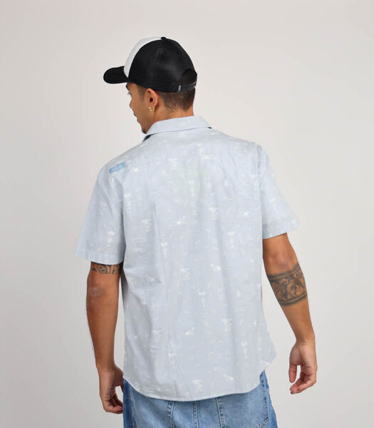 Chambray overhemd met korte mouwen en microprint CUPIXI