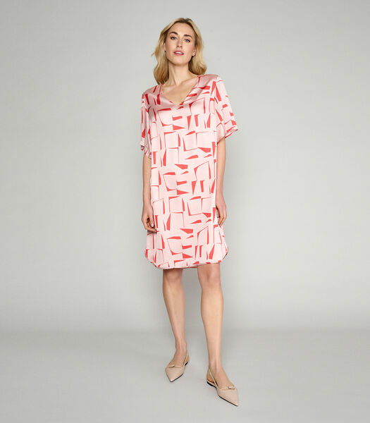 Soepelvallende tuniek jurk in abstracte print