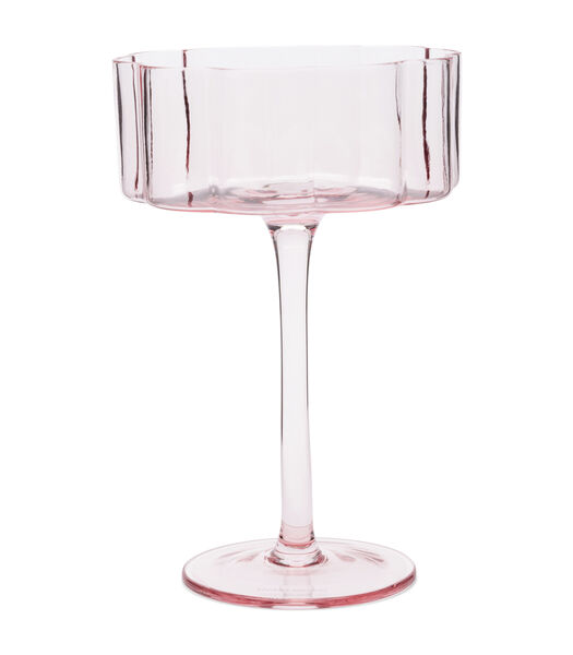 Flower Wijnglas Roze glas ook geschikt voor cava of als champagnecoupe