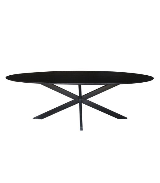Nordic - Eettafel - acacia - zwart - 240cm - ovaal - spiderpoot - gecoat staal