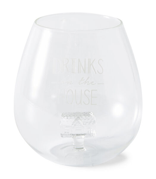 Verres à eau - Drinks On The House Glass - 610ML - Ensemble de 4 Pièces - Verre - 10.2x10.3x10.8 cm