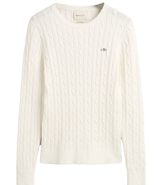Pull en maille STRETCH COTTON CABLE C-NECK