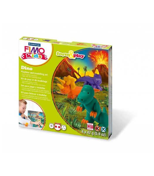 Kids Form & Play set de modelage Dinosaure - 4 x 42 grammes