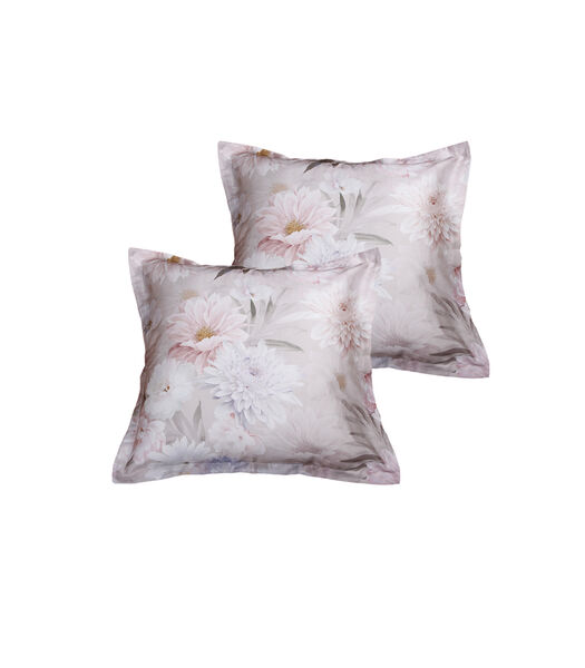 Lot de 2 Taies d'oreiller 63x63 cm satin de coton