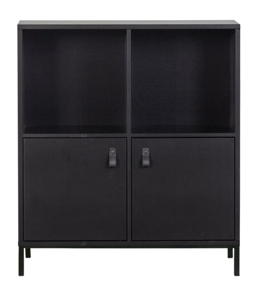 Armoire Basse - Pin - Noir Foncé - 93x81x35  - Vt