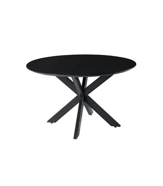 Nordic - Eettafel - acacia - zwart - rond - dia 120cm - spider poot - gecoat staal