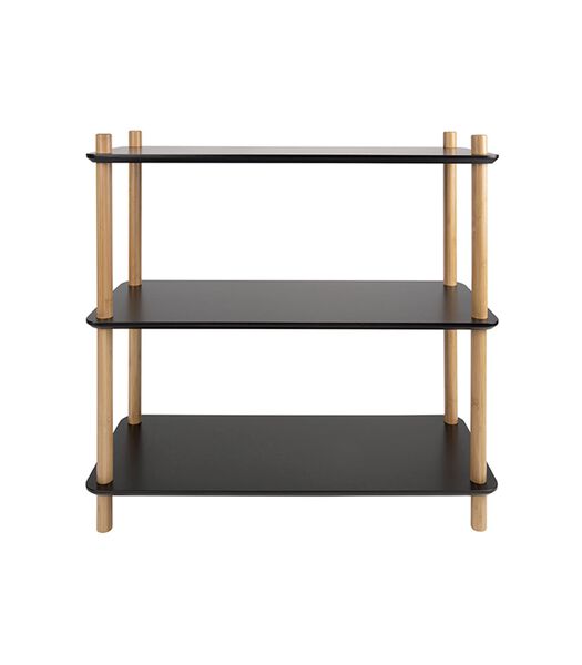 Plankenkast Simplicity - Bamboe Zwart - Small - 80x30x82,5cm