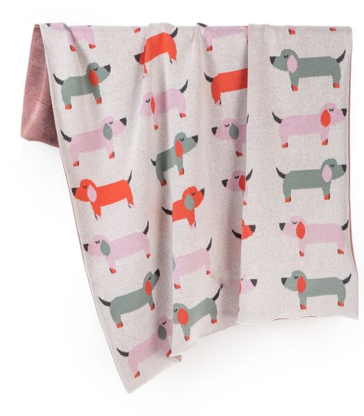 Couverture bébé en coton bio motifs chiens