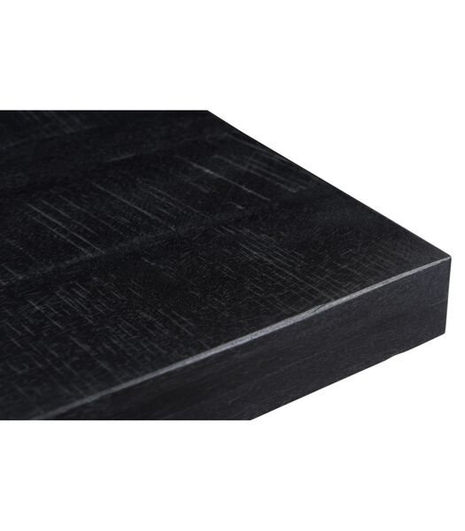 Black Omerta - Eettafel - mango - zwart - rechthoekig - 200x100 cm - stalen U-poot - zwart gecoat