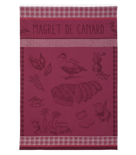 Torchon imprimé en jacquard de coton, MAGRET DE CANARD