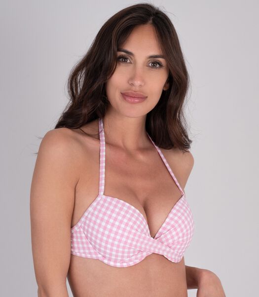 Roze geruite bikinitop voor dames