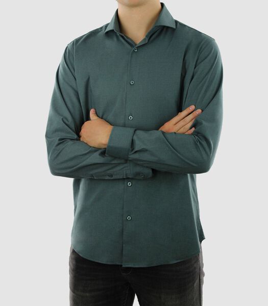 Chemise sans plis ni repassage - Vert - Coupe régulière - Coton Bambou - Hommes