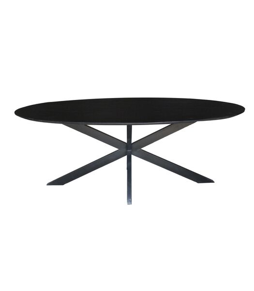 Nordic - Eettafel - acacia - zwart - 210cm - ovaal - spiderpoot - gecoat staal