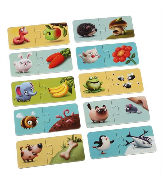 Puzzel - Wat Eten Dieren - 10x 2 stukjes