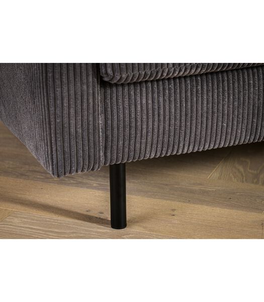 Moquette - Canapé - canapé 3 places - chaise longue gauche ou droite - velours côtelé - anthracite