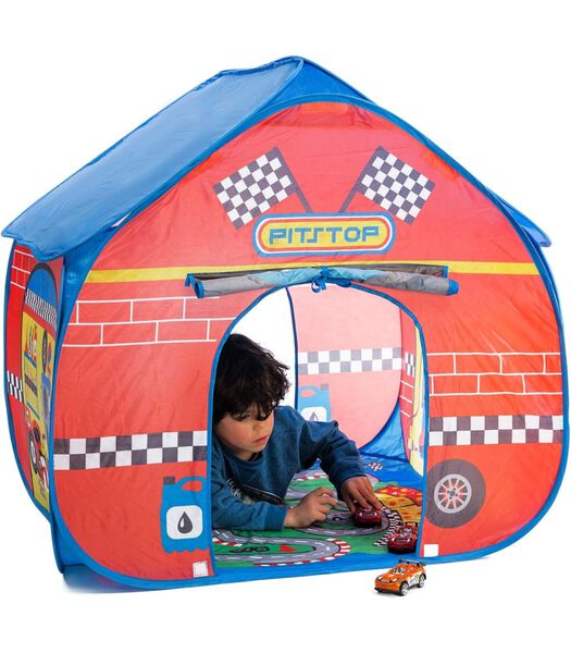 Pop It Up Pitstop - Tente de jeu avec fond imprimé - Montage et démontage rapides grâce au mécanisme pop-up - Pour garçons et filles - Formule 1