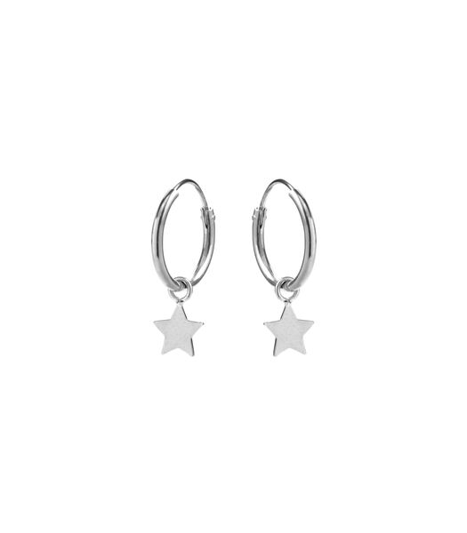 Boucles d'oreilles, essentielles en argent 925 avec finition rhodiée