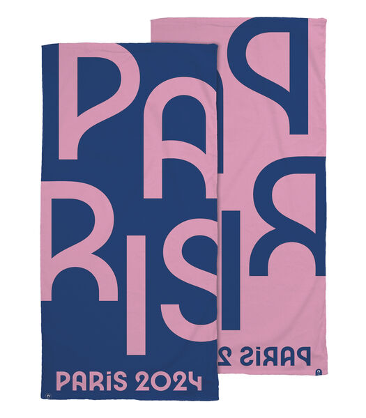 Jacquard handdoek van 100% katoen, PARIS 2024 OLYMPISCHE SPELEN PINK CITY