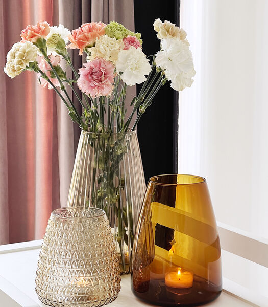 DIM vase stripe small ambre clair