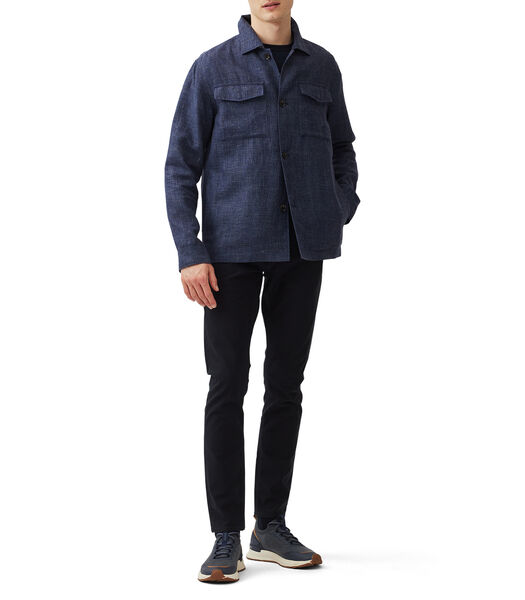 Het Cascades linnen en wollen overshirt