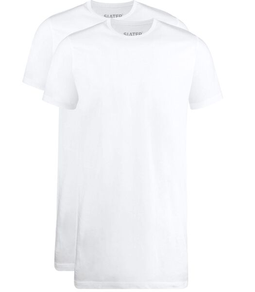 Slater T-shirts Extra Longs Lot de 2 Col Rond Blanc