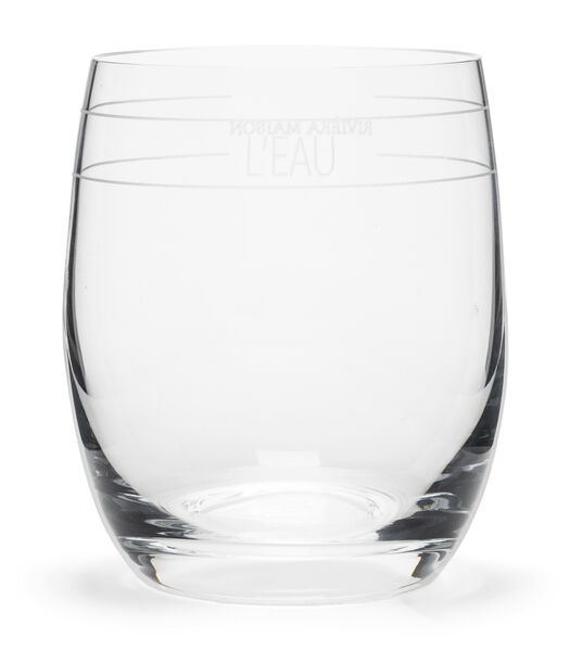 RM L'eau - Verre à eau Transparent verre à boire rond avec texte