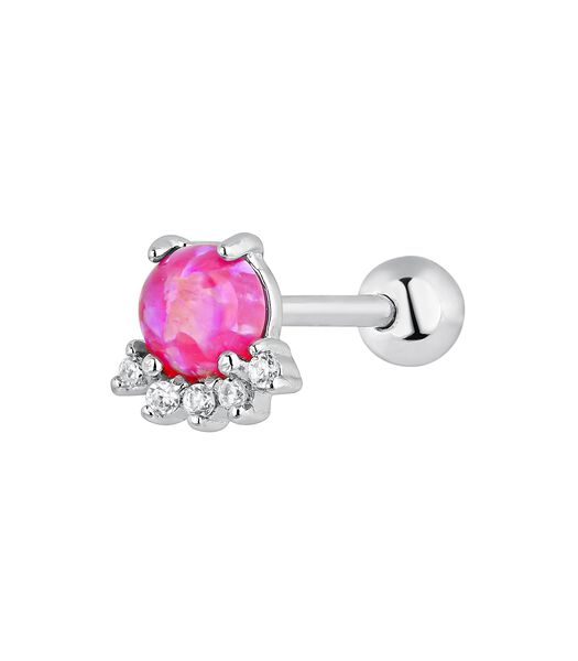 BOUCLE D'OREILLE INDIVIDUELLE EN ARGENT ET ROSE CALEDONIA