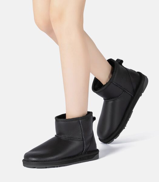 Mini Bottines Emu Noires Classiques Nappa pour Femme