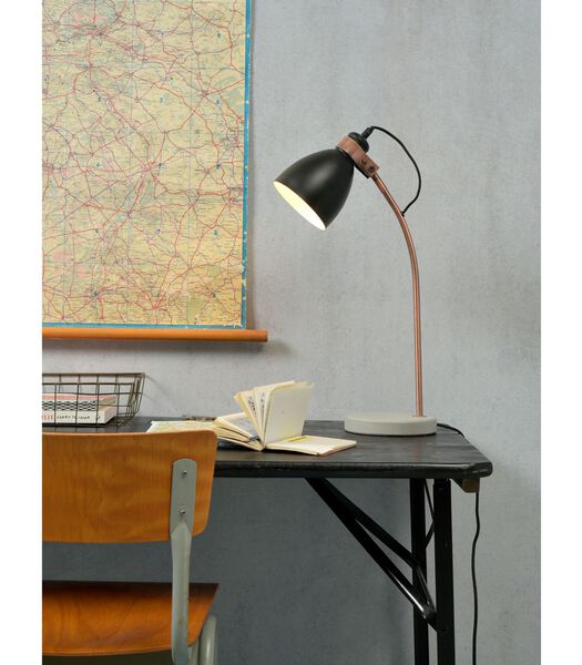 Tafellamp Denver - Zwart/Cement - 21x16x50cm
