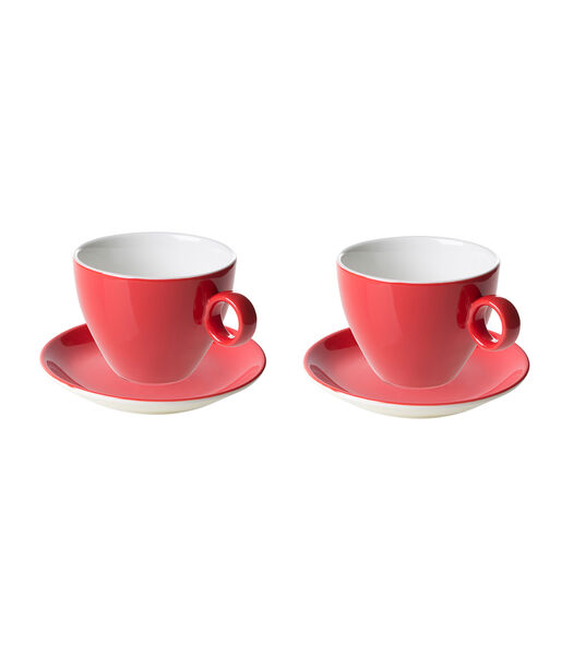Tasse à cappuccino et soucoupe  Bart Color Cafe 23 cl 15 cm Porcelaine rouge 2 pièce(s)