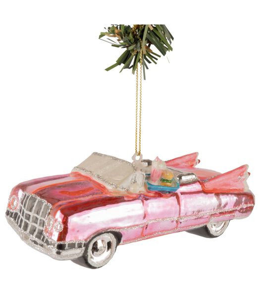 Kerstbal Auto Roze 13 cm