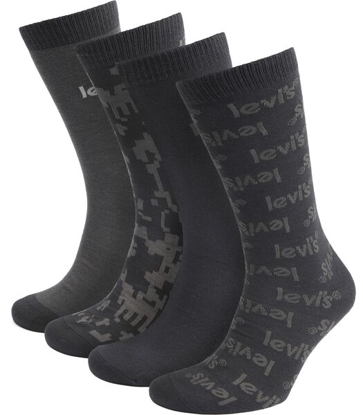 Levi's Boîte cadeau de 4 paires de chaussettes Noir