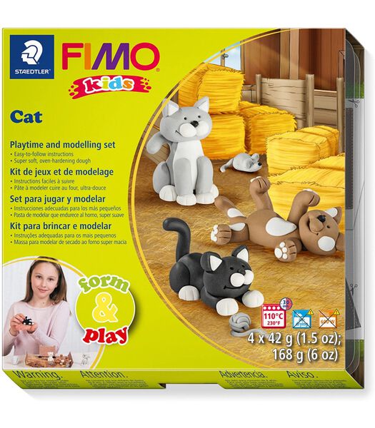 Kit de modelage Kids Form & Play Chats - 4 x 42 grammes