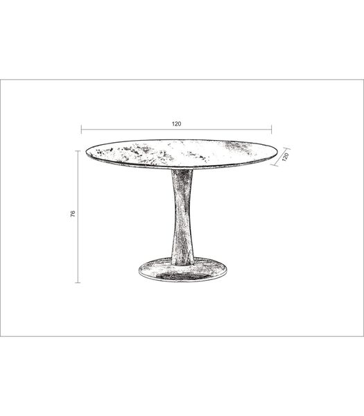 Scandi-design - Table de salle à manger - ronde - 120cm - noir - bois de manguier - solide - pied central