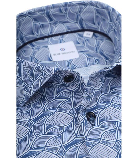 Overhemd Print Blauw