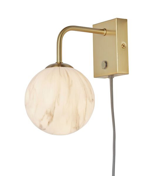 Wandlamp Carrara - Goud/Wit - 12x18x21cm