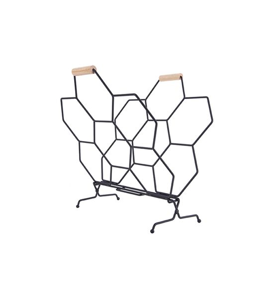 Porte-revues Honeycomb - Noir - 40x33x45cm