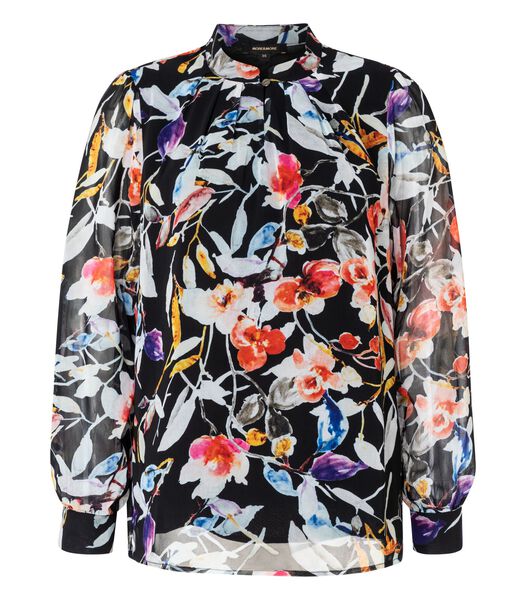 Chiffon blouse met een kleurrijke bloemenprint