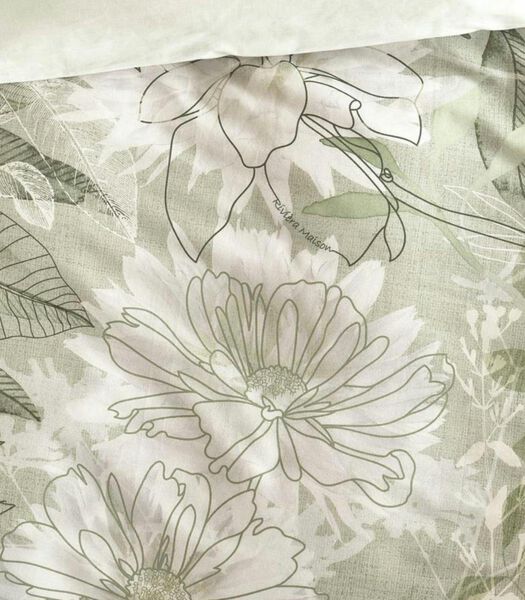 Housse de couette Lilium Grey Green Coton