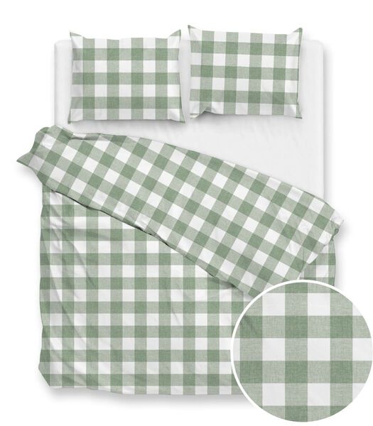 Housse de couette Quattro di Lino Moss Green Coton