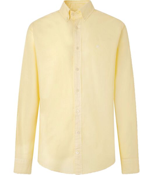 Overhemd Garment Dyed Geel