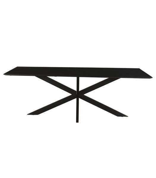 Nordic - Table de salle à manger - acacia - noir - 220cm - rectangulaire - pied araignée - acier laqué