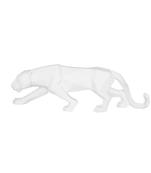Ornement Origami Panther - Polyresin Matt White - 48x10,5x15cm