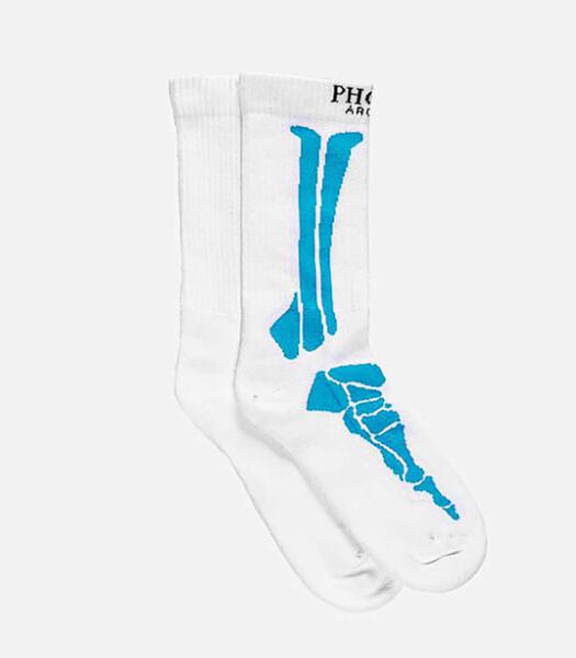 Calze Phobia Socks With Lightblue Bones Bianco