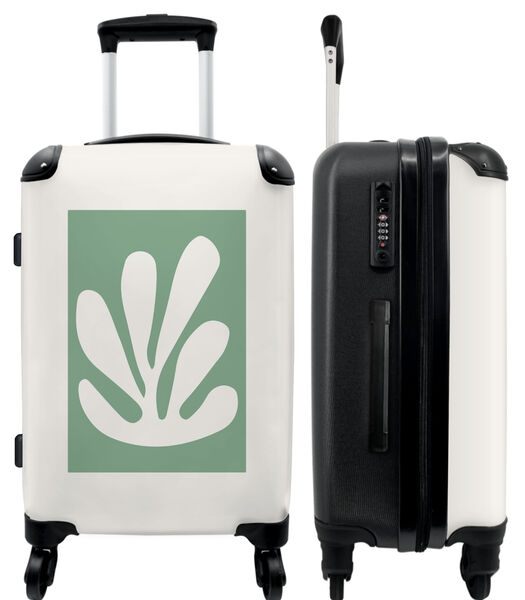Valise spacieuse avec 4 roues et serrure TSA (Art - Vert - Henri Matisse - Feuille - Abstrait)