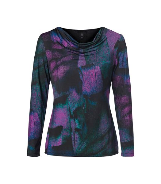 Abby Print Top Zwart / Paars