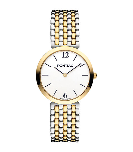 Elegance swiss Movement saffier bicolor staal P10032